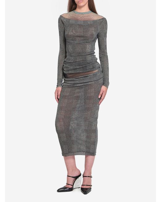 Jean Paul Gaultier Gray Body Shadow And Prince Of Wales Top