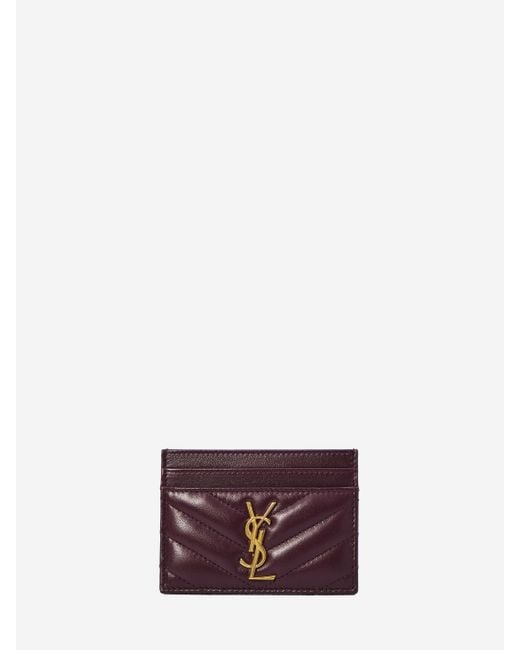 Portacarte Cassandre di Saint Laurent in Purple