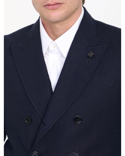 Lardini Blue Linen Jacket for men