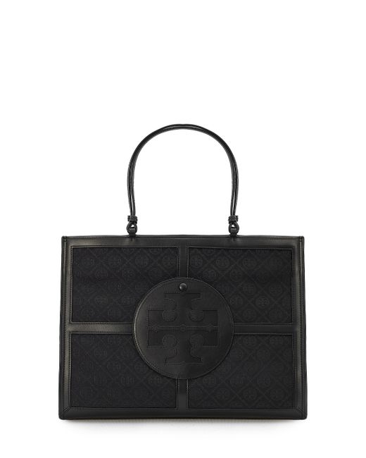 Tory Burch Ella T Monogram Quadrant Tote Bag in Black Lyst