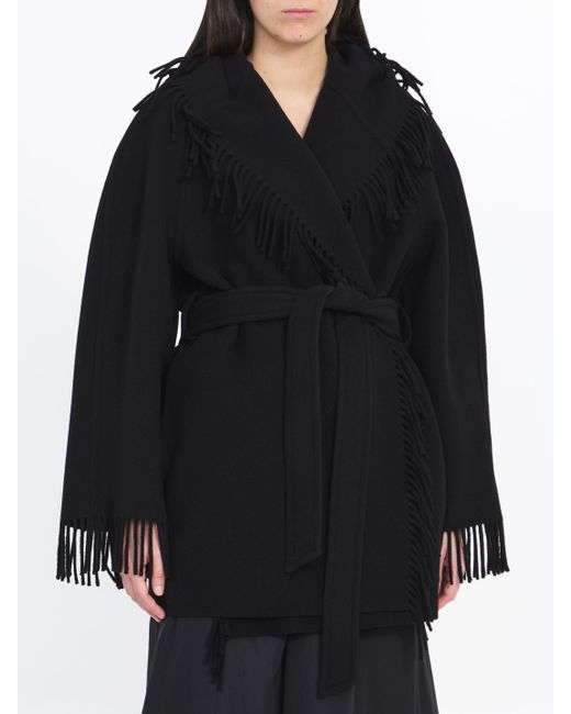 Cappotto Con Frange di Balenciaga in Black