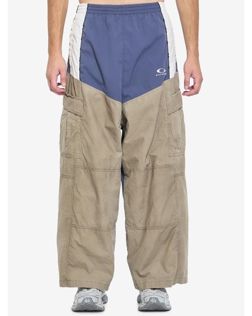 Balenciaga Blue Cargo Track Pants for men