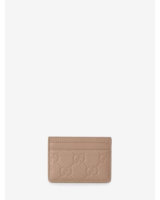 Gucci Natural Gg Emblem Card Case