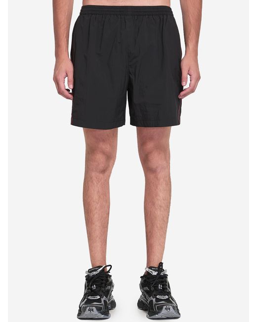 Balenciaga Black Bermuda Shorts With Logo for men