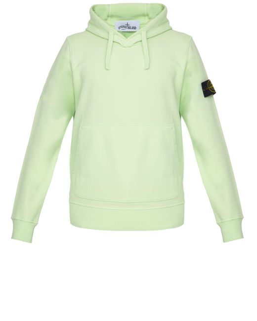 Stone Island Green Lime Cotton Hoodie for men