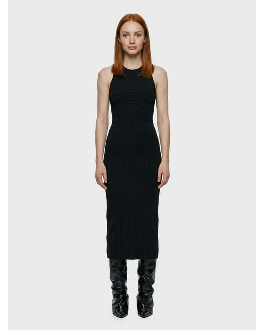 The Attico Blue Sculptural Midi Dress