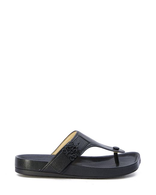 Loewe Black Comfort Anagram-buckle Leather Sandals