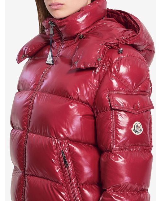 Moncler Red Maire Puffer Jacket With Hood