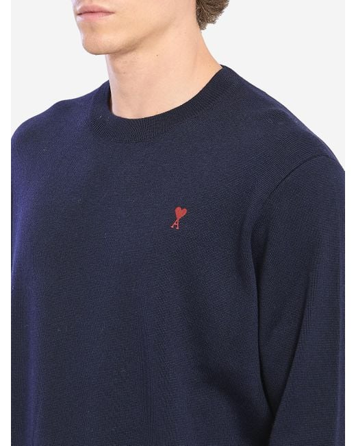 AMI Blue Ami De Coeur Sweater for men