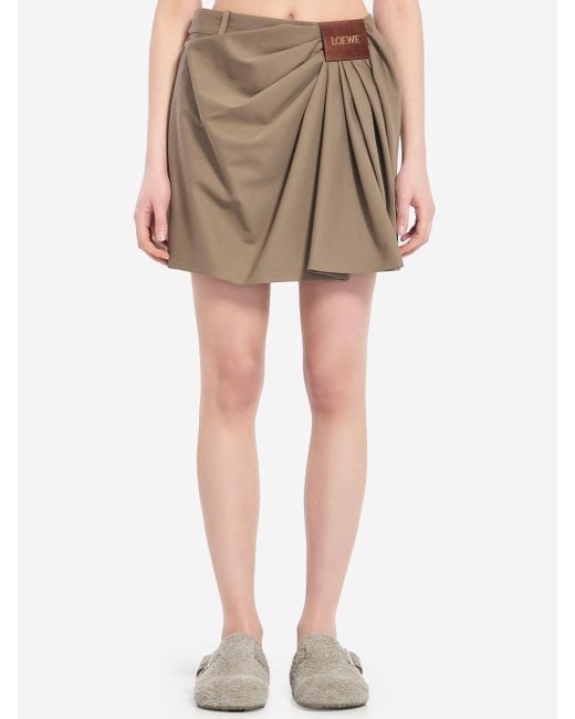 Loewe Natural Draped Mini Skirt