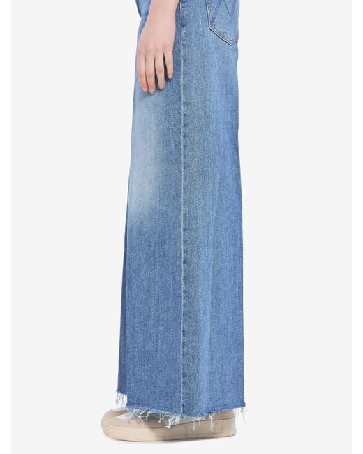 Mother Blue The Swisher Sneak Fray Jeans