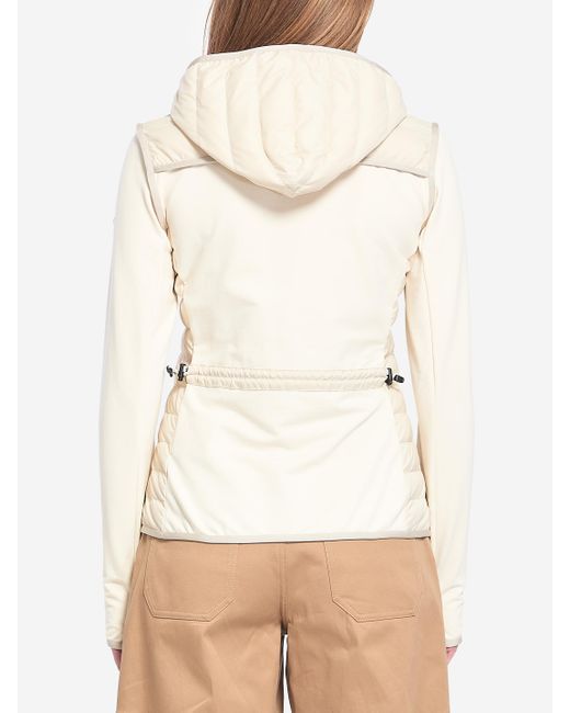 Felpa Con Cappuccio Imbottita di Moncler in Natural