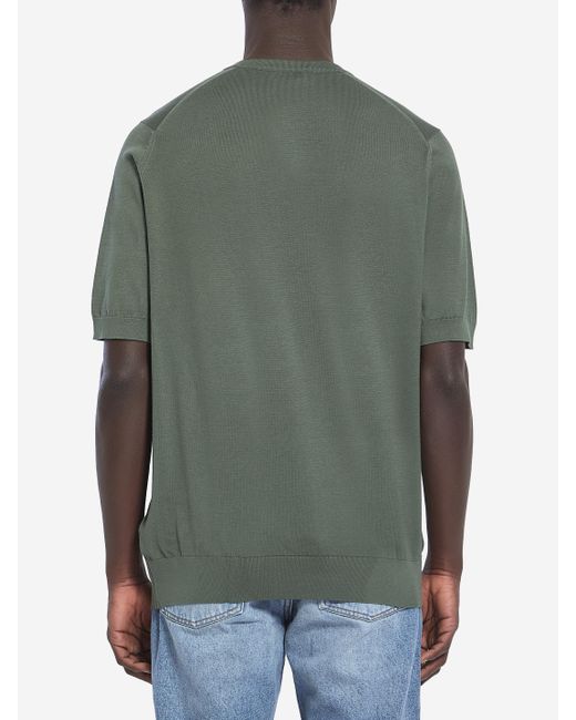 Tshirt Kempton di John Smedley in Green da Uomo