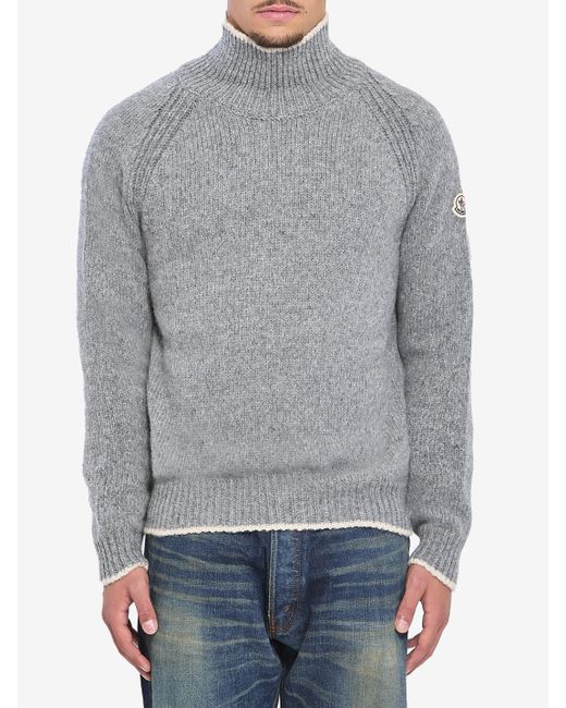 Moncler Gray Turtleneck Sweater for men