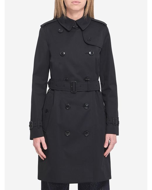 Burberry Blue Heritage Kensington Trench Coat