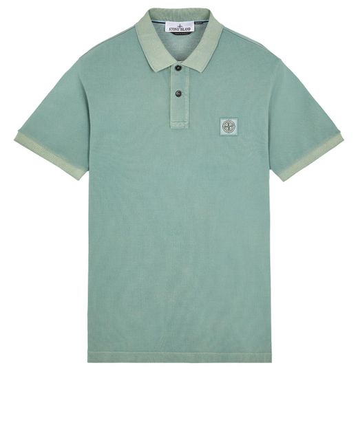 Stone Island Green Polo Shirt Cotton for men