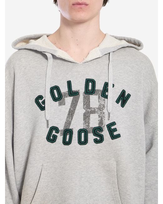 Golden Goose Deluxe Brand Gray Liived-In Effect Hoodie