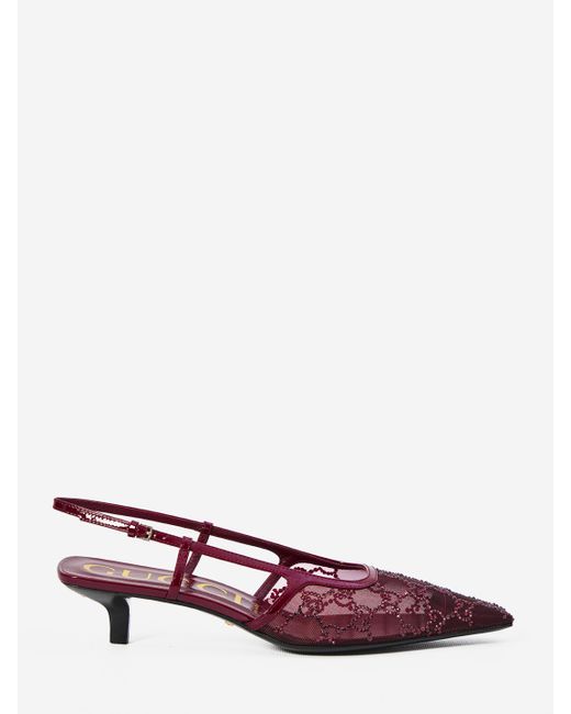 Dcollet Slingback Con Cristalli Gg di Gucci in Pink