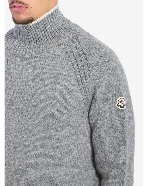 Moncler Gray Turtleneck Sweater for men