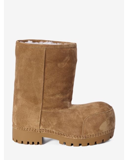 Balenciaga Brown Alaska Fur Low Boots