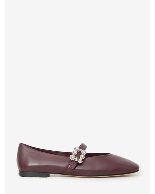 Roger Vivier Purple Efflorescence Strap Ballerina Flats
