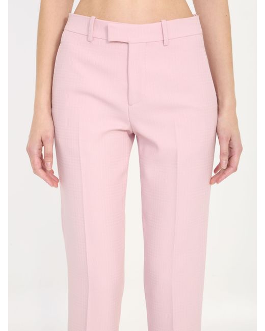 Burberry Pink Wool Tailored Trousers