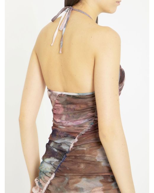 Balmain Multicolor Pastel-print Tulle Dress
