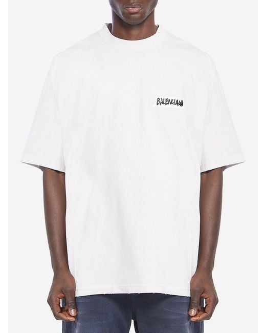 Balenciaga White Masking Tape Tshirt for men