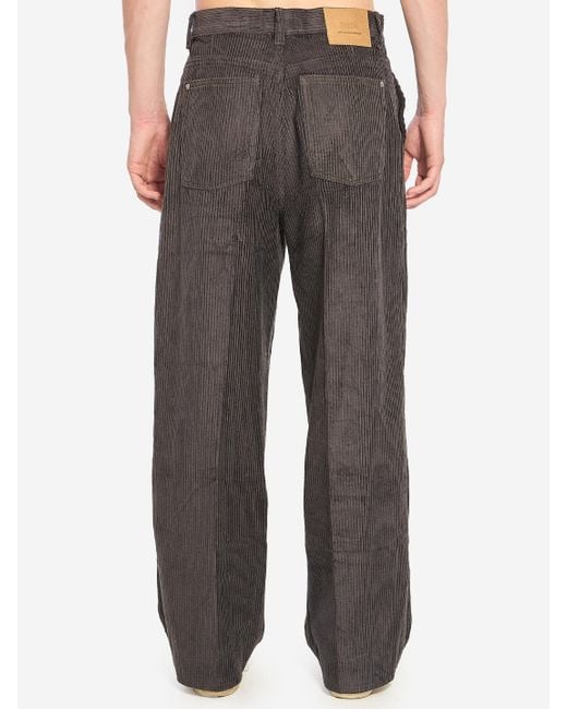 AMI Gray Corduroy Velvet Pants for men