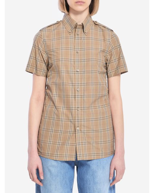 Camicia Check di Burberry in Natural
