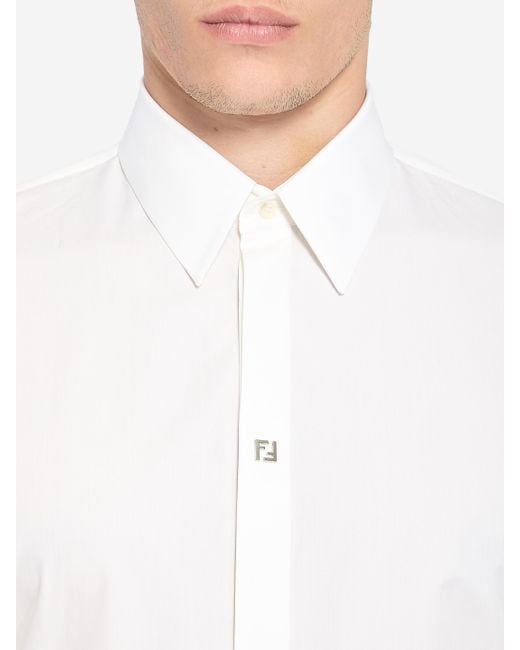 Fendi White Cotton Shirt for men