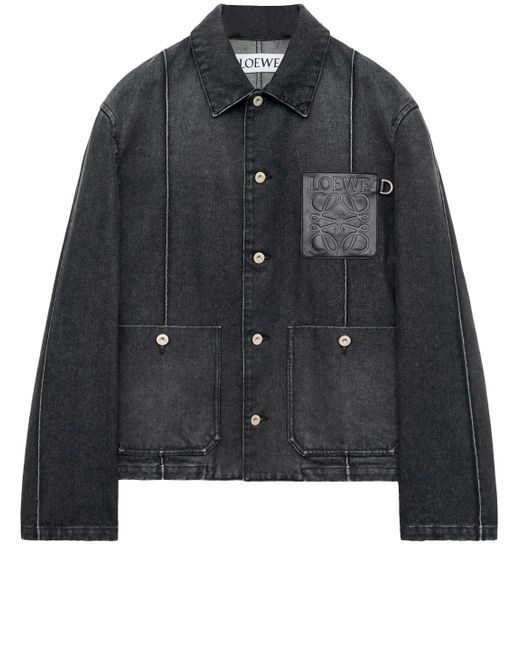 Loewe Black Workwear Jacket In Denim for men