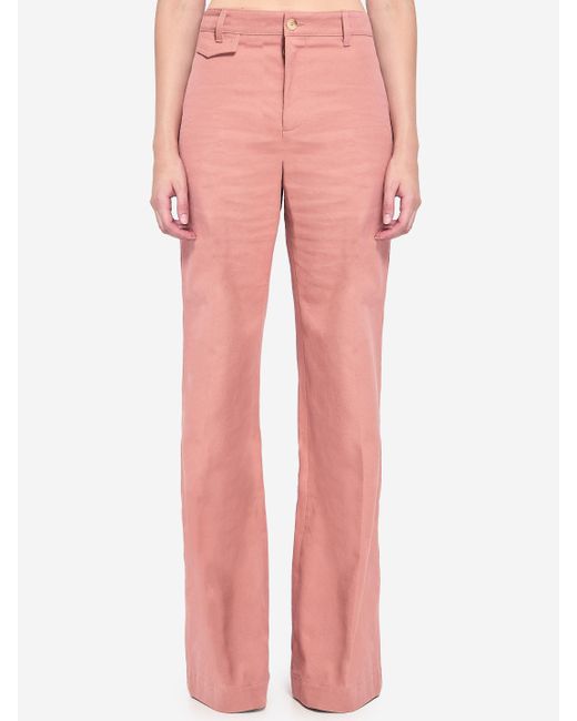 Pantaloni Flared A Vita Alta di Chloé in Pink