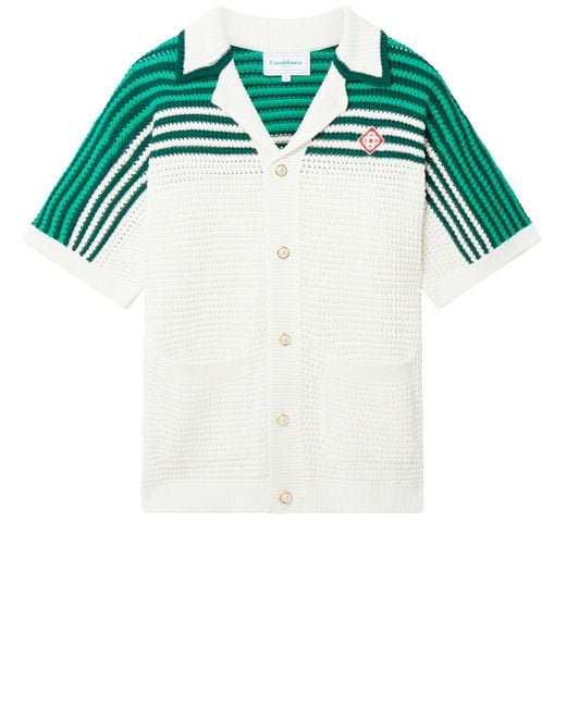 CASABLANCA Green Tennis Crochet Shirt for men