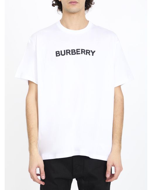 Tshirt Con Logo di Burberry in White da Uomo