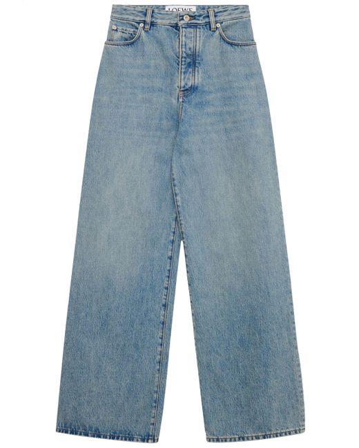 Jeans A Vita Alta di Loewe in Blue