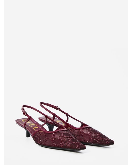 Dcollet Slingback Con Cristalli Gg di Gucci in Pink