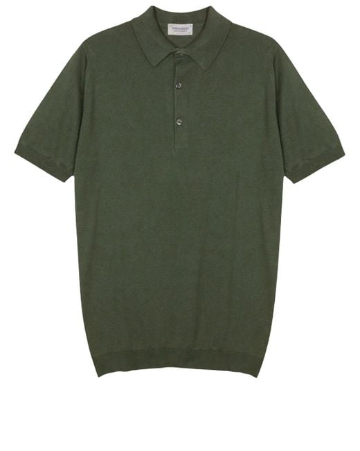 John Smedley Green Adrian Polo Shirt for men