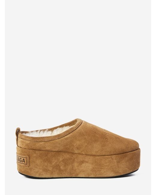 Balenciaga Brown Alaska Soft Platform Sabots