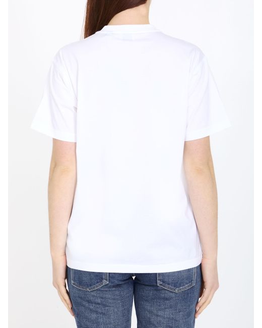 Tshirt Con Tasca Check di Burberry in White