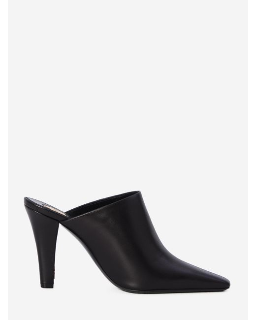 Saint Laurent Black Jill Mule Pumps
