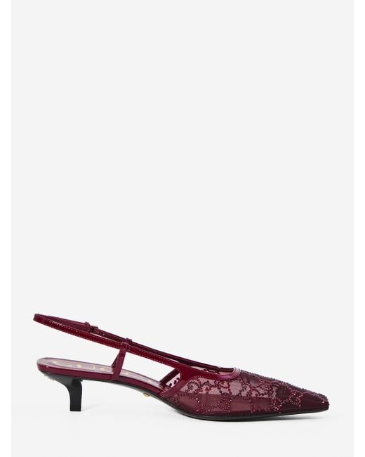 Dcollet Slingback Con Cristalli Gg di Gucci in Pink