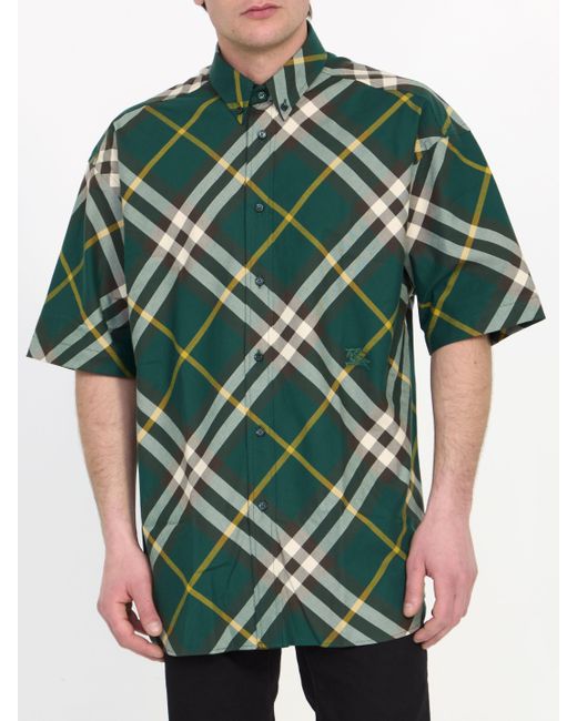 Camicia di Burberry in Green da Uomo