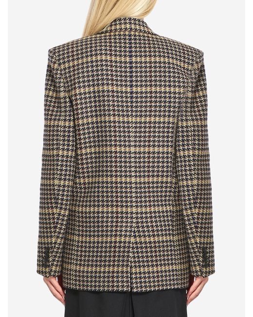 Saint Laurent Gray Checked Wool Jacket