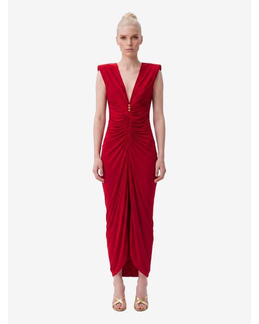 Versace Red Viscose Jersey Evening Dress