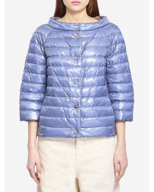 Herno Blue Reversible Short Down Jacket