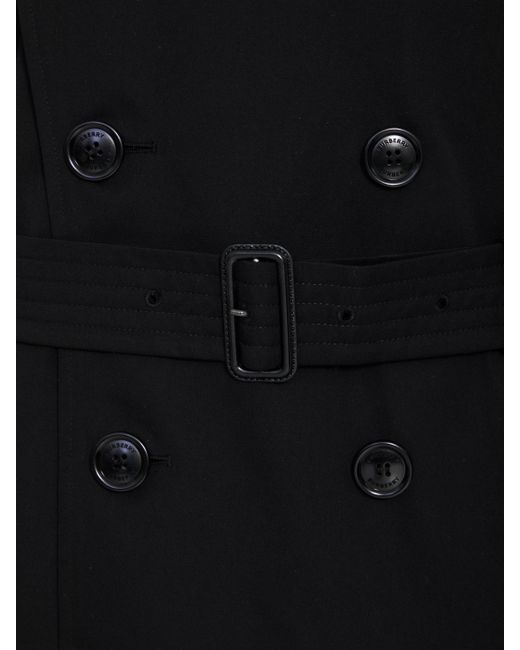 Burberry Black Heritage Kensington Medium Trench Coat for men