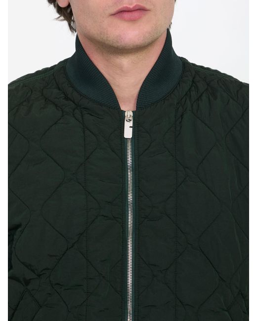 Burberry Green Quilted Nylon Bomber Jacket for men
