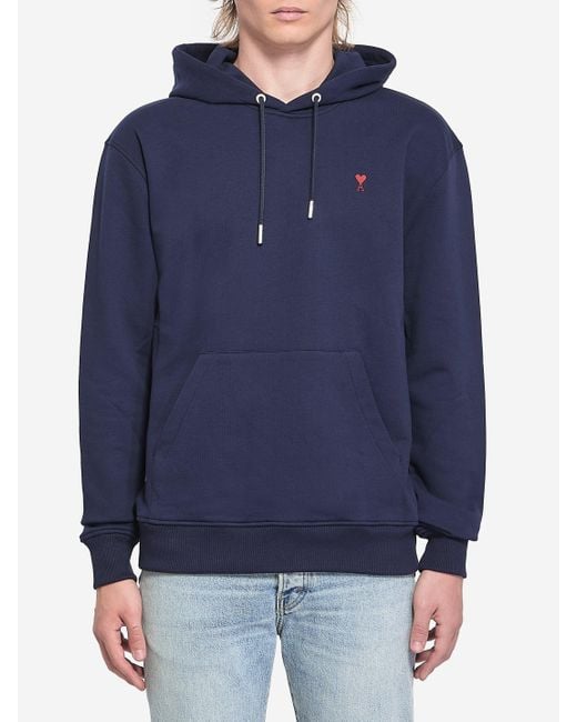 AMI Blue Ami De Coeur Hoodie for men