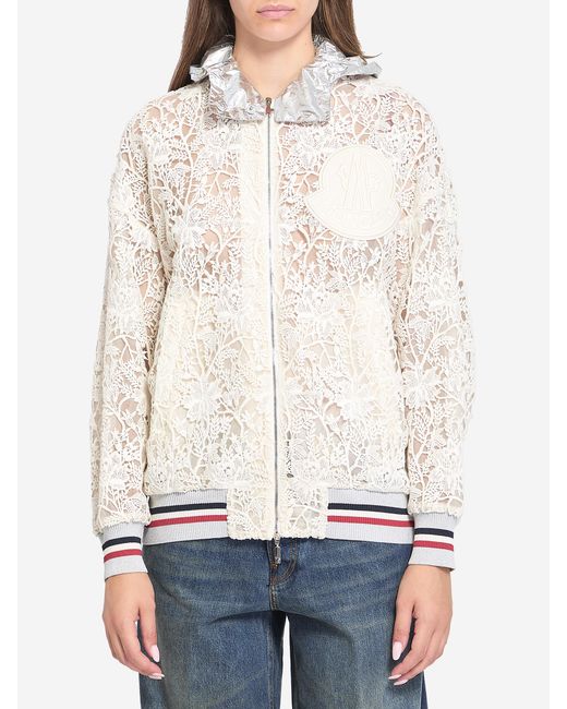 Moncler White Gamme Rouge Macram Jacket